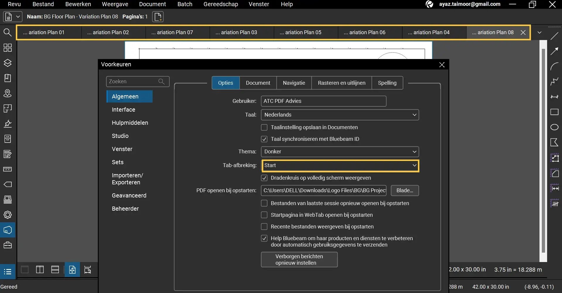 Hoe u Algemene Voorkeuren kunt aanpassen in Bluebeam Revu 21 - ATC